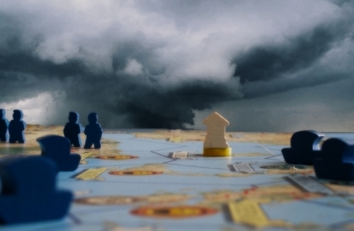 Antike Lonely yellow temple in Antike